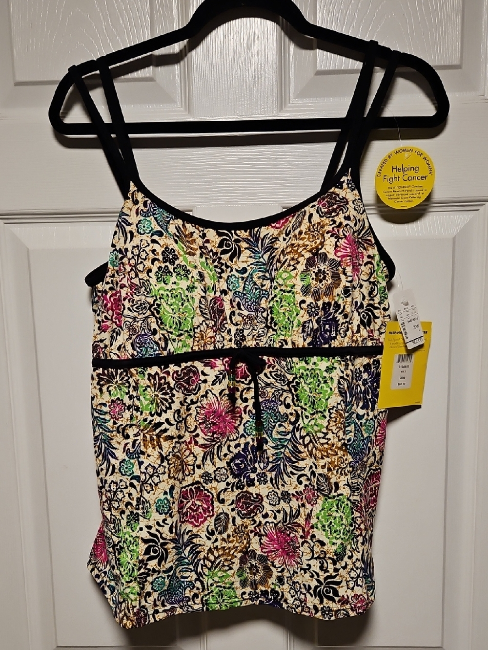 It Figures! Floral Print Spaghetti Strap Tankini Top
